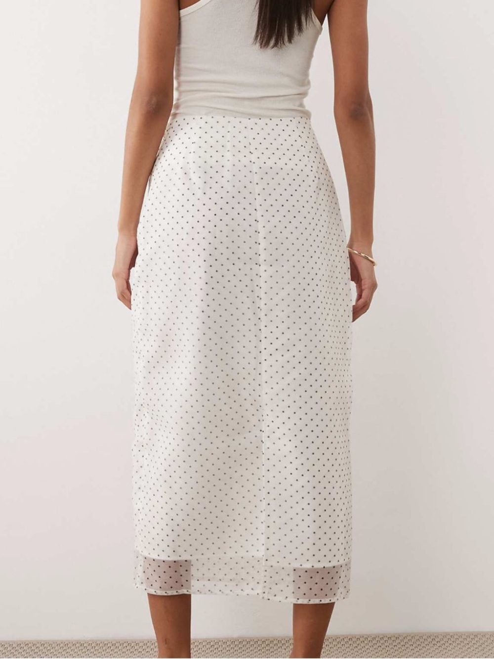 GHOSPELL POLKA DOT MIDI SKIRT